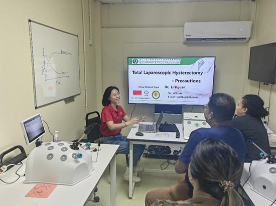 培訓(xùn)現(xiàn)場。第18期援圭亞那醫(yī)療隊供圖